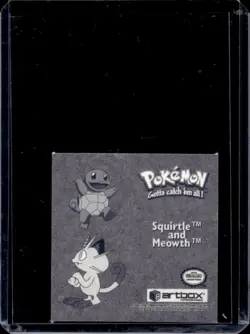 1999 Pokemon Stickers Meowth Squirtle #PR08 - Image 2