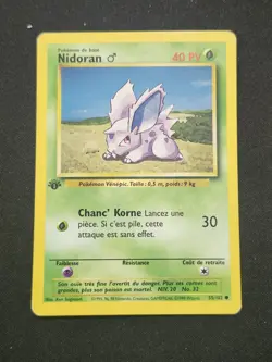 Pokemon 1st Edition Base Set (French) - Nidoran - 55/102 - LP-/MP+ - Image 1