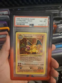 PSA 8 Charizard Shadowless Holo #4/102 1999 Base Set – Vintage WOTC Pokemon - Image 1