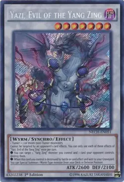 Lightly Played, English Yu Gi Oh Yazi, Evil of the Yang Zing - NECH-EN051 - Secr - Image 1