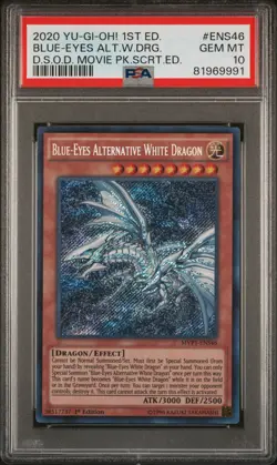 Blue-Eyes Alternative White Dragon Yugioh 2020 MVP1-ENS46 Secret Rare 1st PSA 10 - Image 1