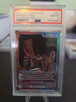 2025 One Piece OP13-002 Carry On His Will Portgas D. Ace Alt Art PSA 10 - Image 1