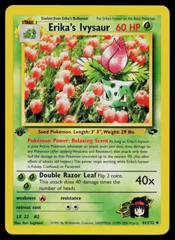 Pokemon Card - Erika's Ivysaur Gym Challenge 41/132 Uncommon 1st Edition - Image 1