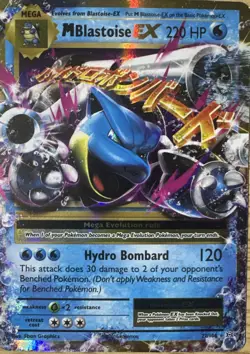 Pokemon TCG Mega M Blastoise EX Evolutions Holo Ultra Rare Card 22/108 Damaged - Image 1