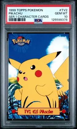 1999 TOPPS POKEMON SERIES 1 CHARACTER CARDS #TV2 PIKACHU PSA 10 - Image 1