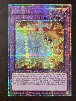 YuGiOh Obliterate!!! MP23-EN029 Trap Secret Rare 1st Edition Holo Card - Image 1