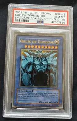 2003 YU-GI-OH! OBELISK THE TORMENTOR GBI-002 (EGP GOD CARD) PSA 10 GEM MINT - Image 1