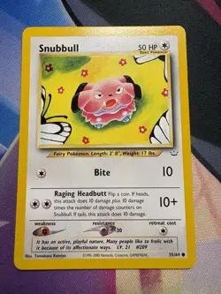 Snubbull 55/64 Neo Revelation Common 50 HP Regular Basic Pokemon TCG Card - Image 1