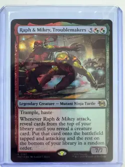MTG TMNT Teenage Mutant Ninja Turtles Raph & Mikey, Troublemakers FOIL NM - Image 1