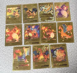 LOT of 11 GOLD CHARIZARD Fan Art POKEMON NM or Better - Image 1
