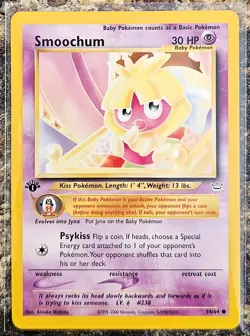 Pokemon 2001 Neo Revelation Smoochum 1st Edition 54 NM or Better - Image 1
