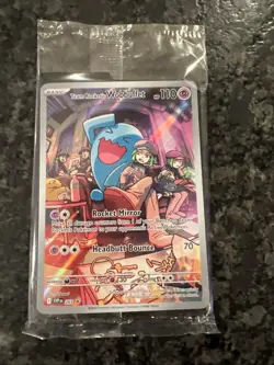 2025 Pokemon Destined Rivals Team Rocket's Wobbuffet Black Star Promo 203 Sealed - Image 1