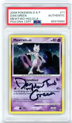 PSA Signed Dan Green Pokemon TCG Mewtwo Legends Awakened 11/146 Holo Rare - Image 1