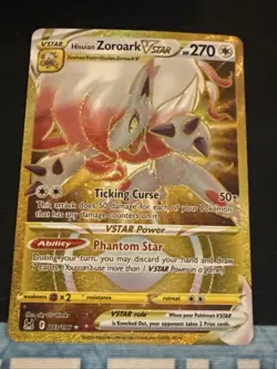 Hisuian Zoroark VSTAR 213/196 -- Pokemon TCG Lost Origin -- NM Gold Secret Rare - Image 1