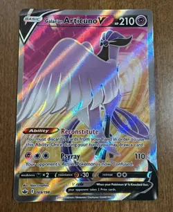 Pokemon Card Galarian Articuno v Full Art NM 169/198 SWSH06: Chilling Reign - Image 1