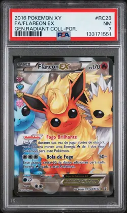 2016 POKEMON XY GENERATIONS RADIANT COLL PORTUGUESE FULL ART/FLAREON EX PSA 7 - Image 1