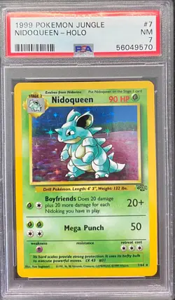 1999 POKEMON JUNGLE #7 NIDOQUEEN-HOLO PSA 7 - Image 1