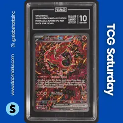 2025 POKEMON MEP BLACK STAR PROMOS MEGA CHARIZARD UPC #024 ORICORIO EX TAG 10 - Image 1
