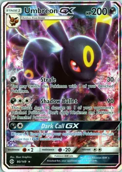 UMBREON GX 80/149 HOLO RARE GX SUN & MOON POKEMON HP - Image 1