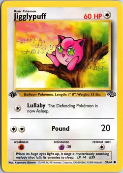 JIGGLYPUFF 54/64 COMMON JUNGLE POKEMON 1ST EDITION HP - Image 1