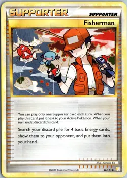 FISHERMAN 92/123 UNCOMMON HEARTGOLD & SOULSILVER POKEMON NM - Image 1