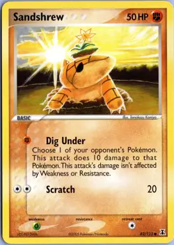 SANDSHREW 82/113 COMMON DELTA SPECIES POKEMON NM - Image 1
