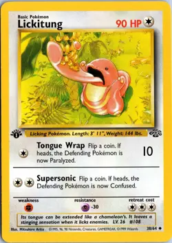 LICKITUNG 38/64 UNCOMMON JUNGLE POKEMON 1ST EDITION NM - Image 1