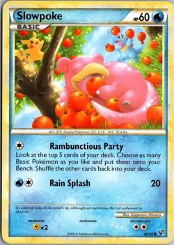 SLOWPOKE 66/90 COMMON HGSS UNDAUNTED POKEMON MP - Image 1