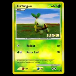 Turtwig | 77/100 | Pokemon, Platinum Stamped Burger King Promo, Reverse Holo, NM - Image 1