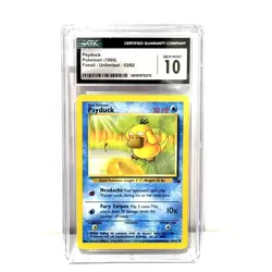 Pokemon CGC Gem Mint 10 Psyduck Unlimited Fossil Set 53/62 - Image 1