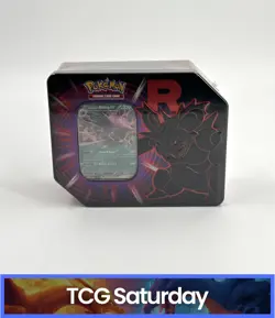 2025 POKEMON DESTINED RIVALS TEAM ROCKET TIN NIDOKING SEALED TIN OF 5 PACKS - Image 1