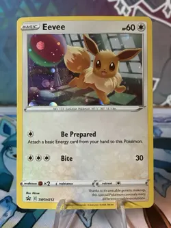 2022 Pokemon TCG SWSH Promo Eevee Black Star Promo Holo 212 - Image 1