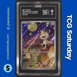2025 POKEMON SV CHINESE GEM PACK VOL.3 #0207/07 MEOWTH ART RARE TAG 9 - Image 1
