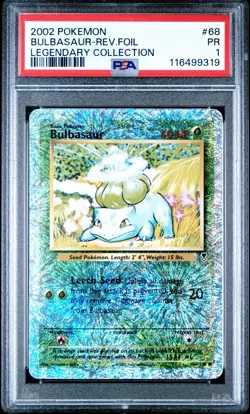Pokemon Bulbasaur Legendary Coll. Reverse Holo #68 PSA 1 - Image 1