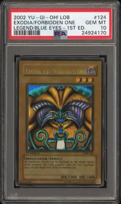 Yu-Gi-Oh! Exodia The Forbidden One LOB-124 1st Edition Ultra Rare PSA 10 Wavy - Image 1
