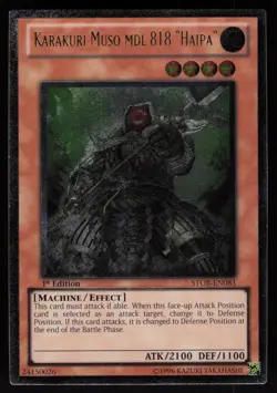 Karakuri Muso mdl 818 "Haipa" STOR-EN083 1st Edition Ultimate Rare Yugioh - Image 1
