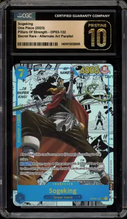 One Piece CCG Sogeking Pillars Manga Alt Art OP03-122 CGC 10 Pristine - Image 1