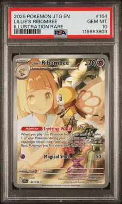 2025 Pokemon Journey Together Lillie's Ribombee PSA 10 GEM Illustration Rare FA - Image 1