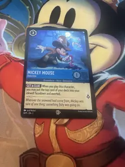 Mickey Mouse 8/P1 Detective LEAGUE PROMO 8 Cold Foil Disney Lorcana NM - Image 1