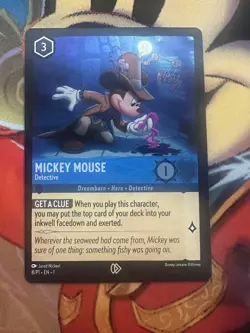 Mickey Mouse 8/P1 Detective LEAGUE PROMO 8 Cold Foil Disney Lorcana NM - Image 2