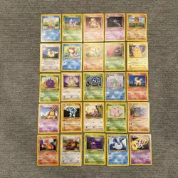 Vintage 1999 Pokemon Cards Lot 25 Base Jungle Fossil LP/NM No Duplicates WOTC #H - Image 1