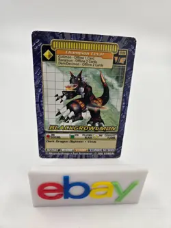 2002 Digimon Digi Battle Blackgrowlmon Non-Holo Champion Level Card ST-159 - Image 1