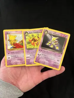 Lot of 3 Sark Alakazam, Dark Kababra, Team Rocket Abra Pokemon Card Collection - Image 1