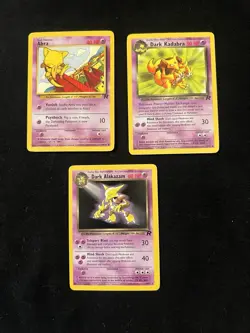 Lot of 3 Sark Alakazam, Dark Kababra, Team Rocket Abra Pokemon Card Collection - Image 2