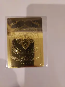 liquid fantasy gold metal anime waifu card zr-01 Aries. - Image 1