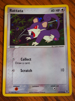 2004 Pokemon Ex Fire Red Leaf Green Rattata foil card, mint condition - Image 1