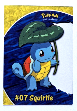 2000 Topps Pokemon #07 Squirtle Blue Logo TV Animation Clear Card #PC4 - Image 1