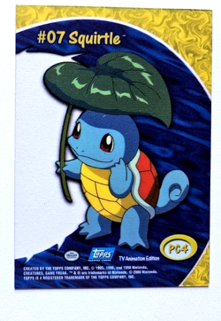 2000 Topps Pokemon #07 Squirtle Blue Logo TV Animation Clear Card #PC4 - Image 2