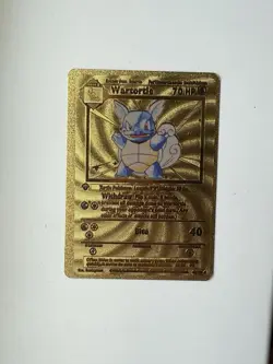 Pokemon Card Wartortle Base Set Gold Metal - Image 1