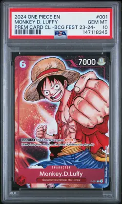 2024 ONE PIECE PREMIUM CARD COLLECTION BANDAI FEST 23-24 MONKEY D. LUFFY PSA 10 - Image 1